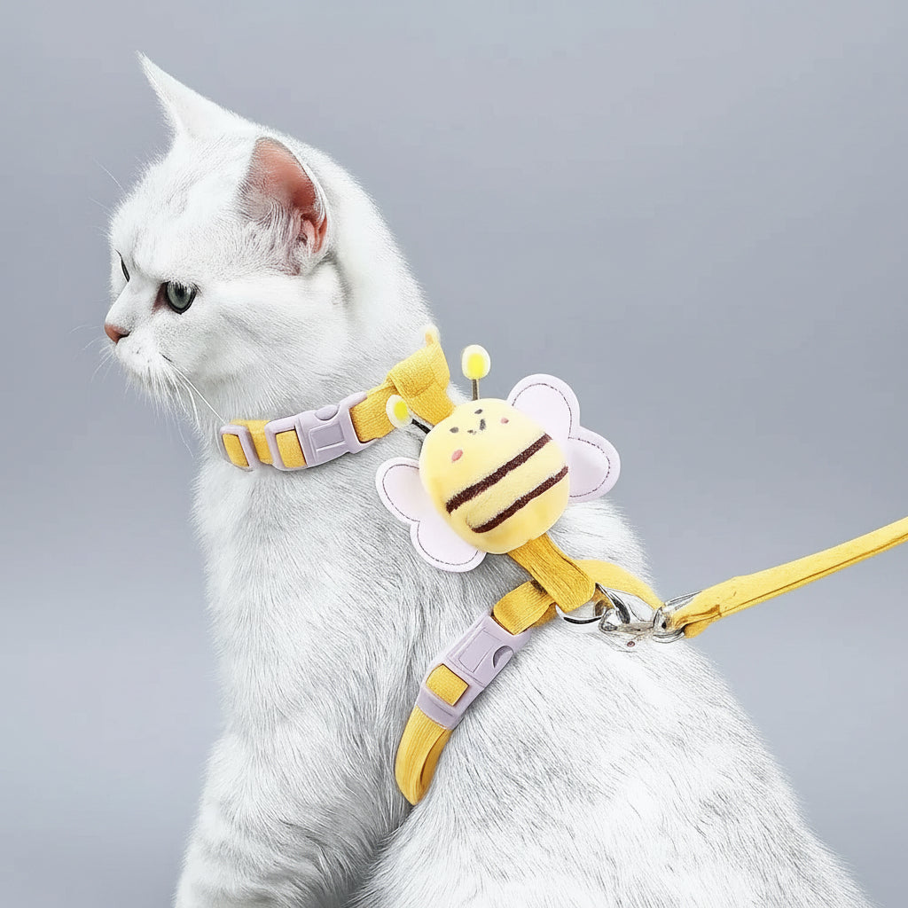 Cute Bee Cat Harness & Lead Set