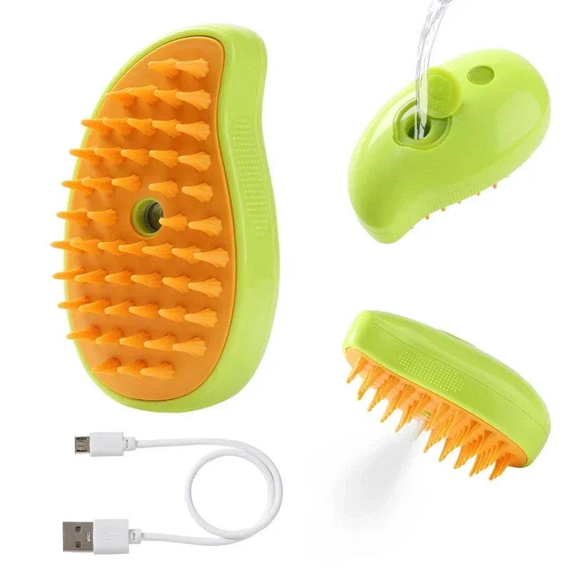 Steamy Pet Brush โ 3-in-1