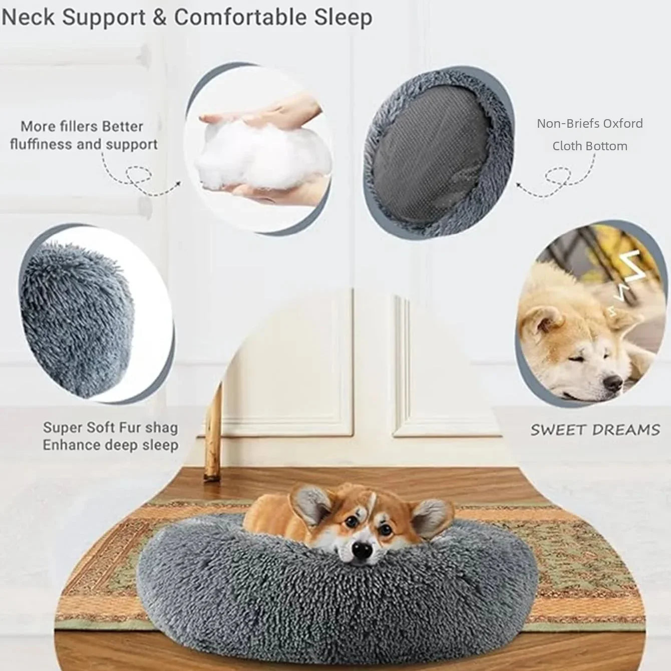 CalmNest Plush Pet Bed