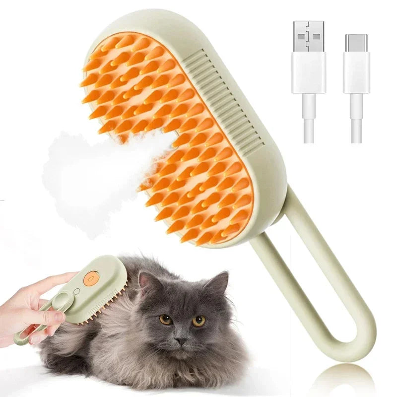 Steamy Pet Brush โ 3-in-1