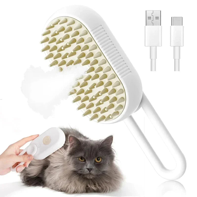 Steamy Pet Brush โ 3-in-1