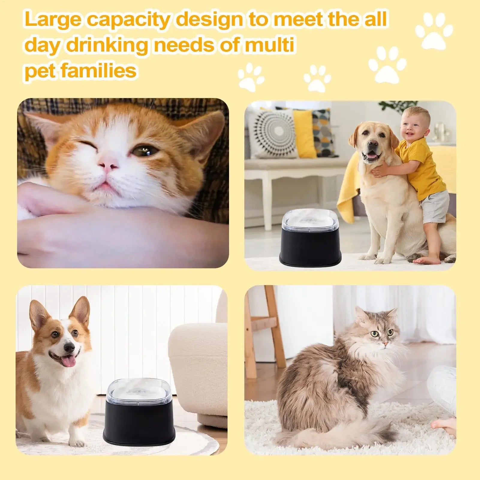 AquaGuard Spill-Proof Smart Water Bowl